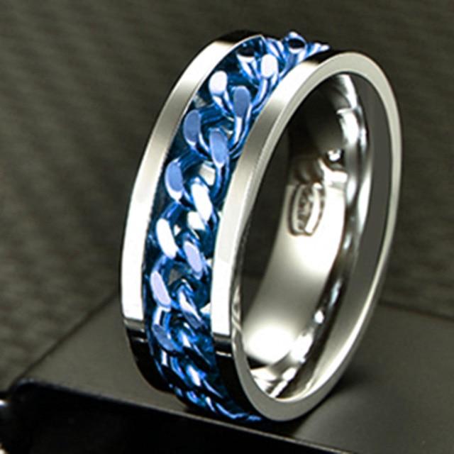 Stainless Steel Rotatable Mens Ring