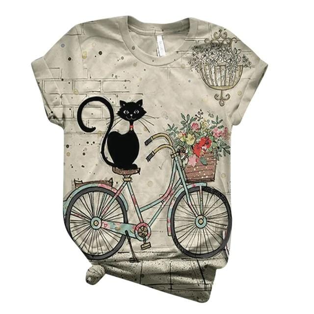 Women Plus Size Short Sleeve Animal Printed T-shirt