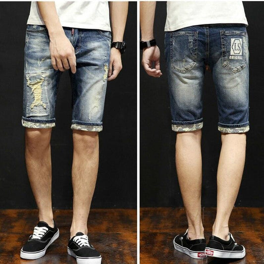 Mens Ripped Jean Shorts