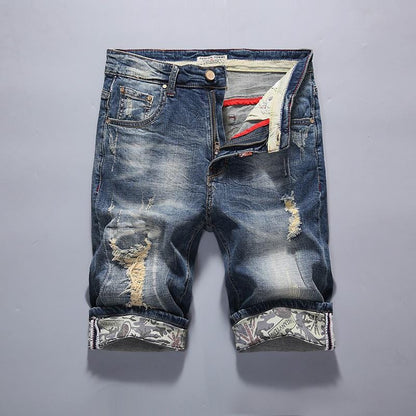 Mens Ripped Jean Shorts