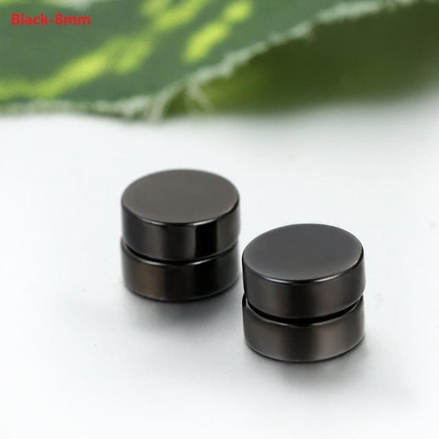 Unisex Stainless Steel Round Magnet Earrings