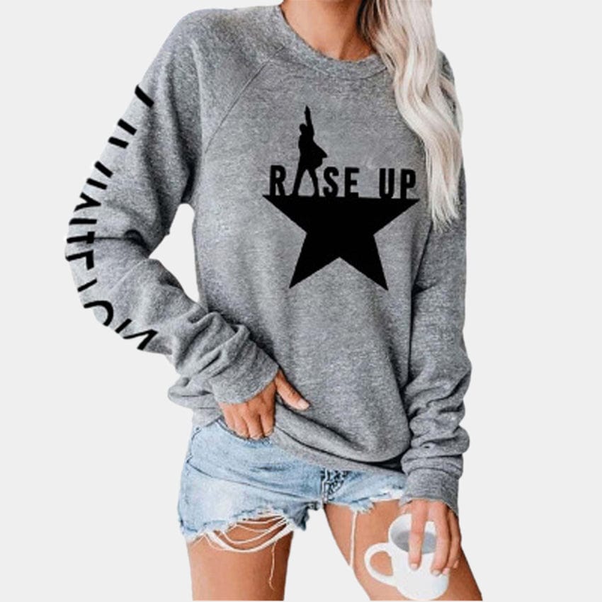 Women Letter Stars Print Top