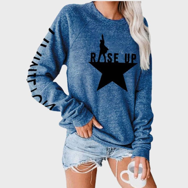 Women Letter Stars Print Top