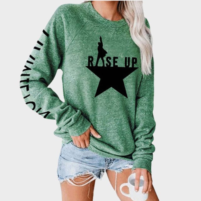 Women Letter Stars Print Top