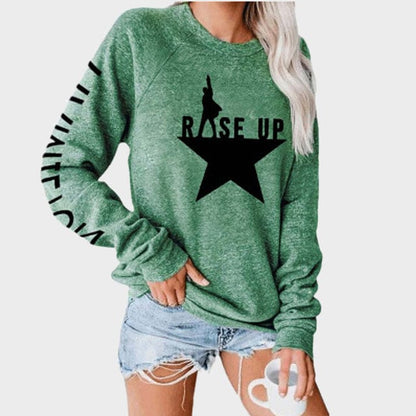 Women Letter Stars Print Top