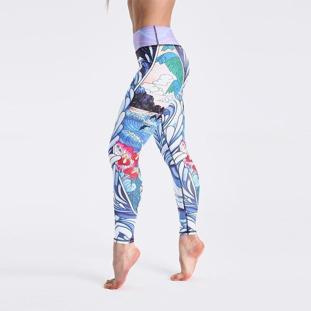 High Waist Digital Printed Fitness Leggings