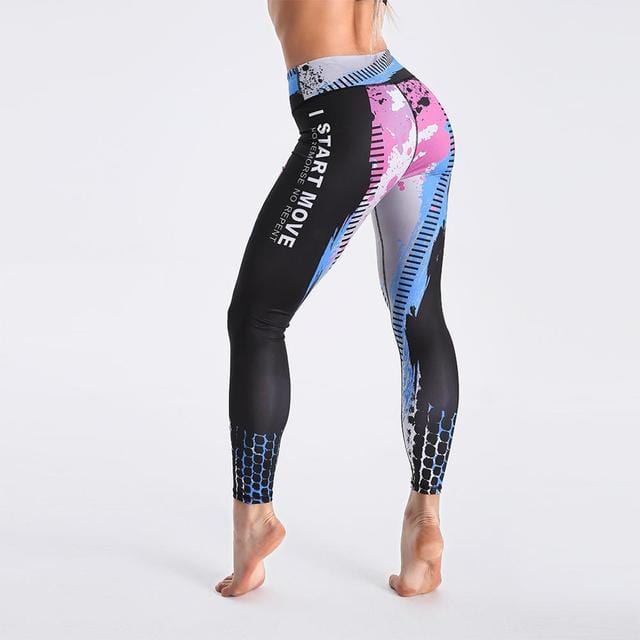 High Waist Digital Printed Fitness Leggings