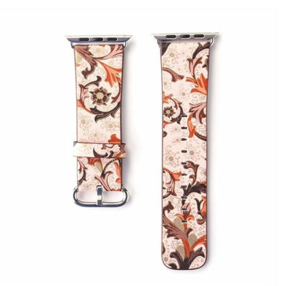 Floral Leather strap for Apple Watch