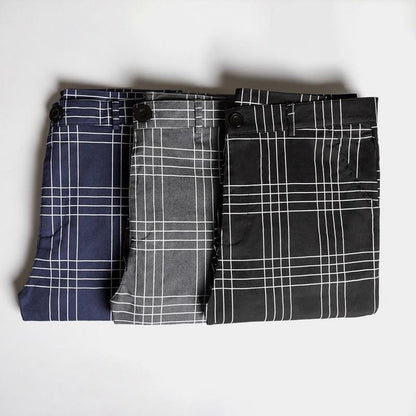 Men Plaid Slim Fit Pants