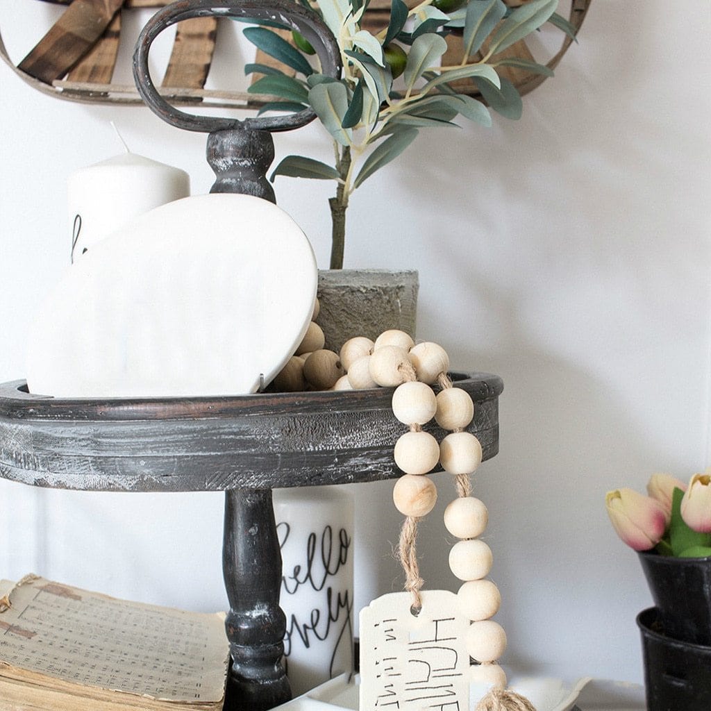 Wood Bead Garland With Tassels