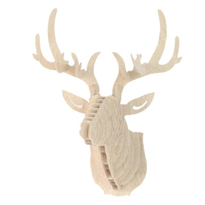 Wooden Animal Deer Head Art