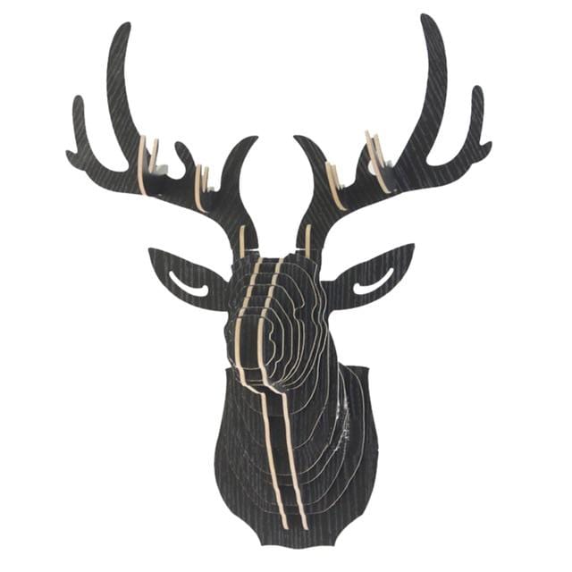 Wooden Animal Deer Head Art