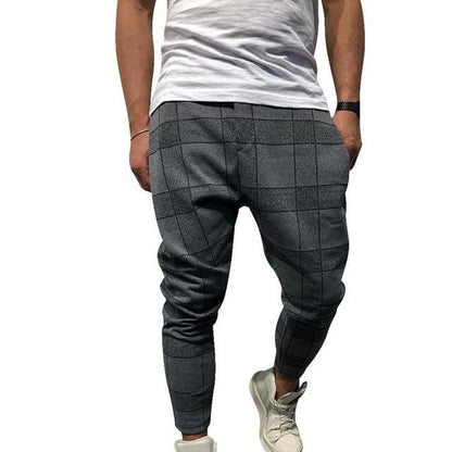 Men Plaid Slim Fit Pants