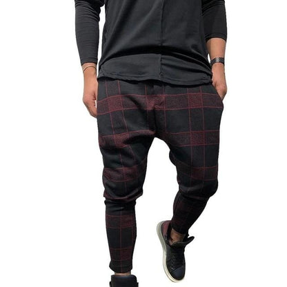 Men Plaid Slim Fit Pants