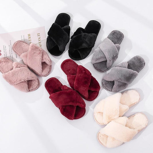 Women Fur Fashion Warm Slippers