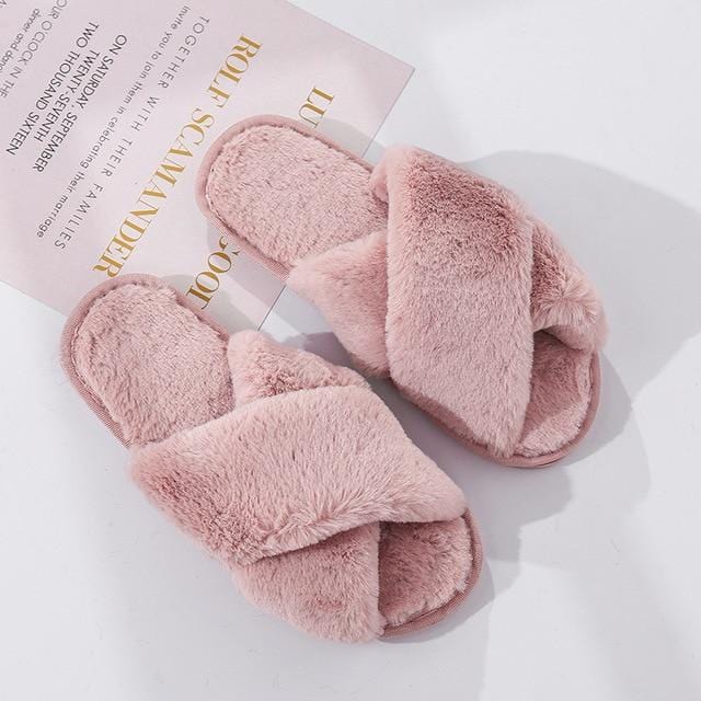 Women Fur Fashion Warm Slippers