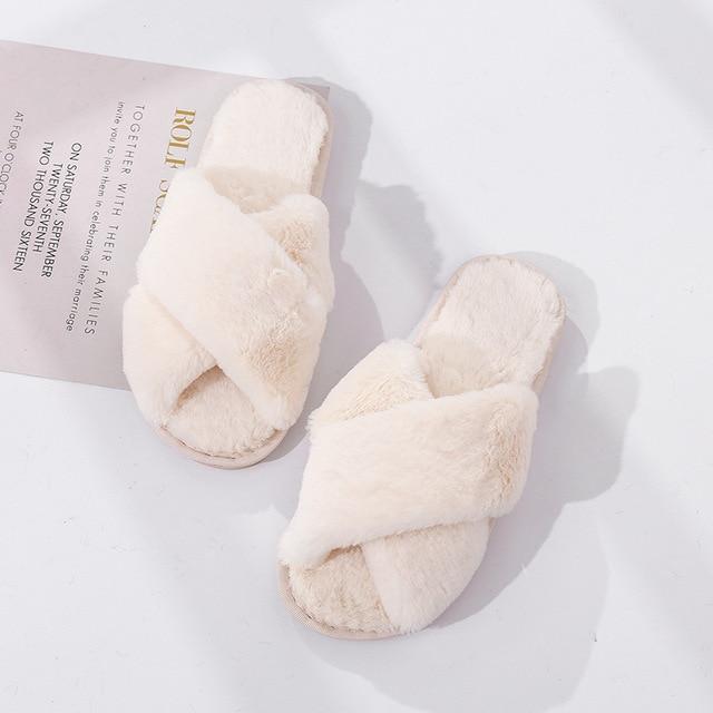 Women Fur Fashion Warm Slippers