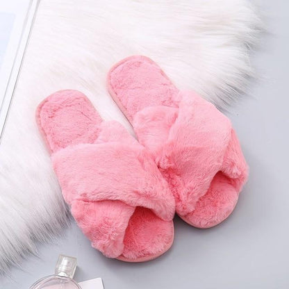 Women Fur Fashion Warm Slippers