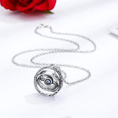 Openable Astronomical Ball Projection Necklace