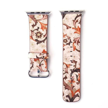 Floral Leather strap For Apple Watch