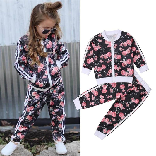 Kids Floral Sweatshirt & Pants