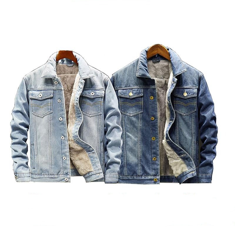 Men's Light Blue Winter Jean Jackets