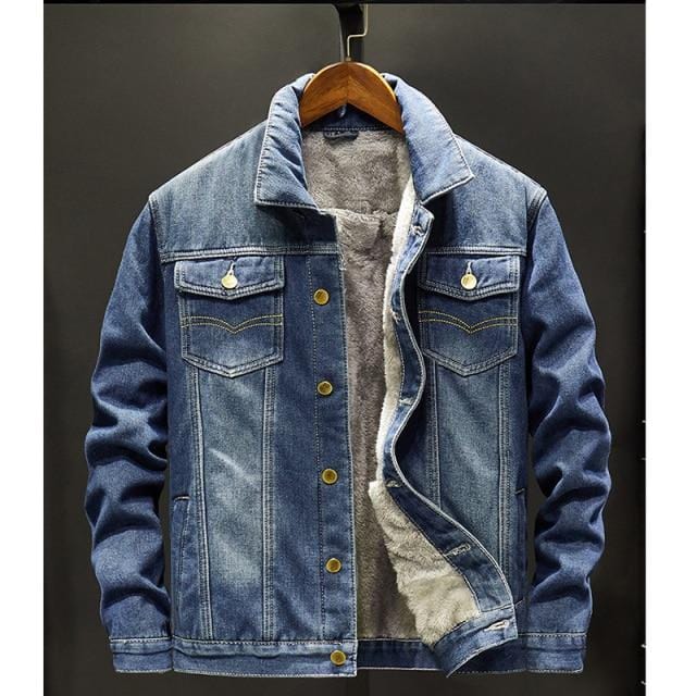 Men's Light Blue Winter Jean Jackets