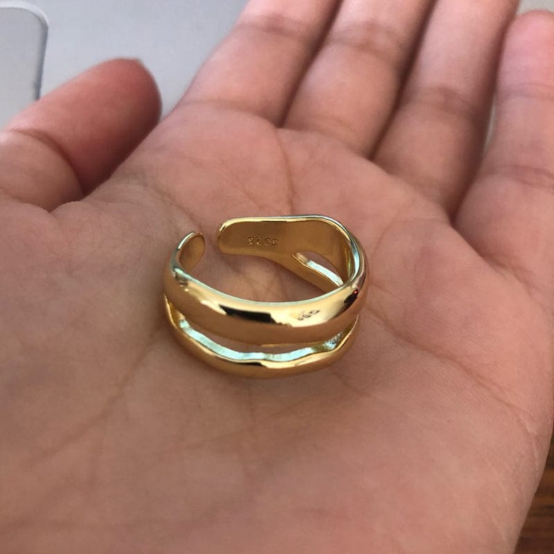 Metal Geometry Round Ring