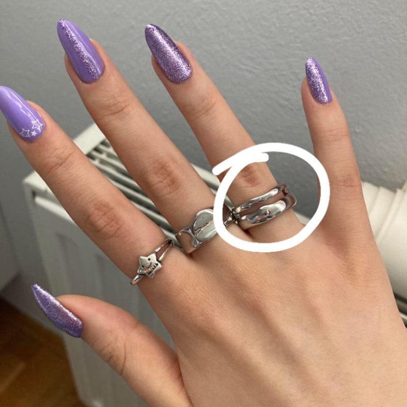 Metal Geometry Round Ring