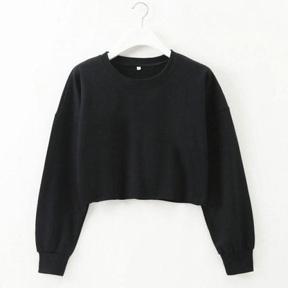 Women Casual Long Sleeve Cropped Top