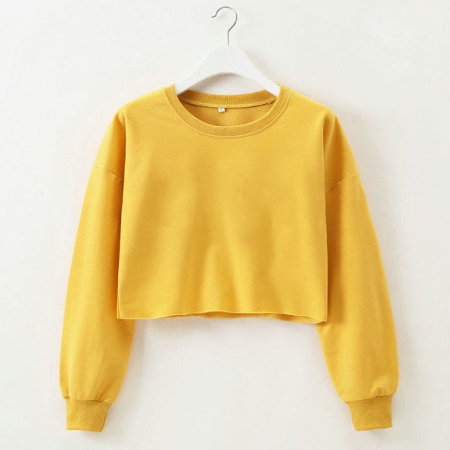 Women Casual Long Sleeve Cropped Top