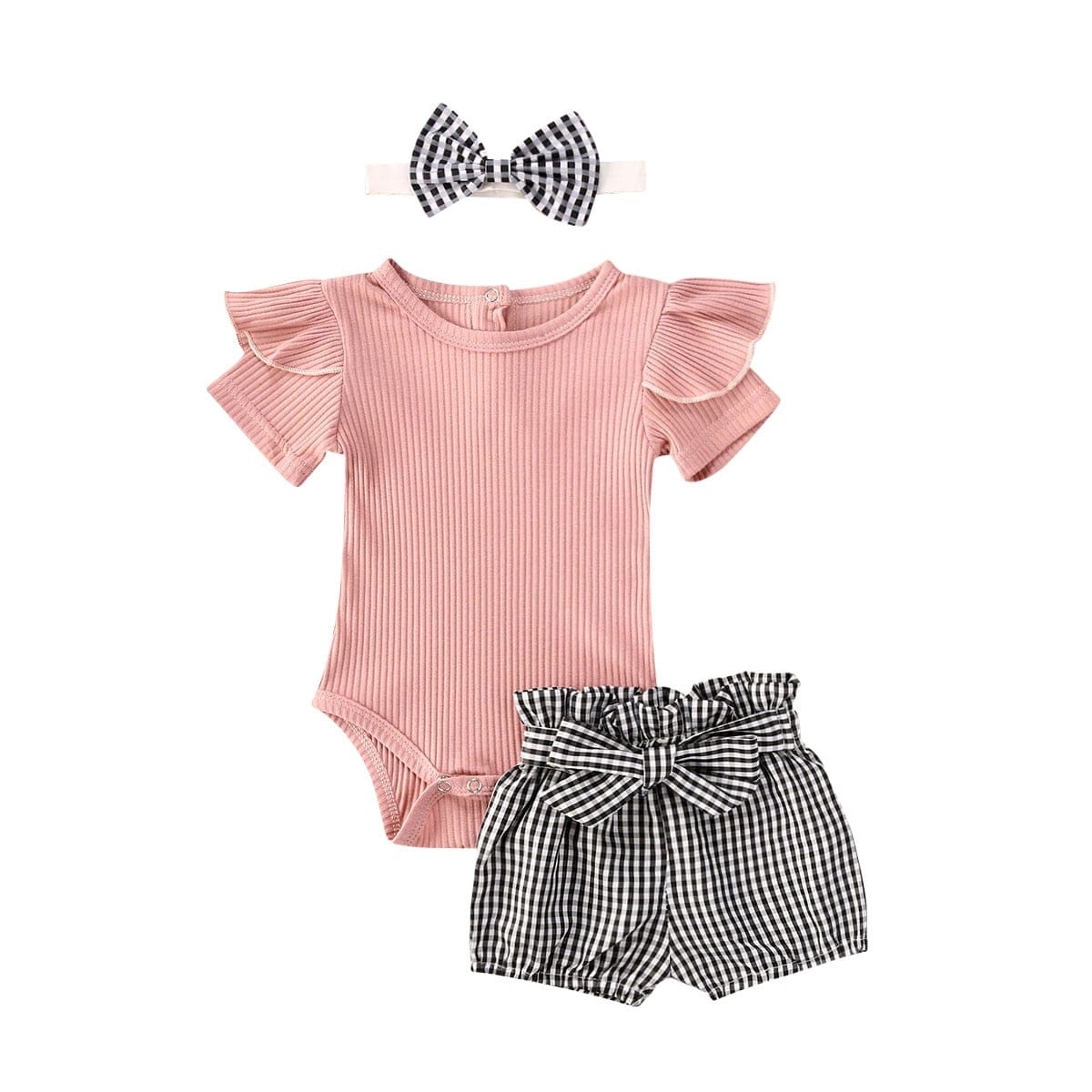 Summer Solid 3Pcs Infant Girl Outfits