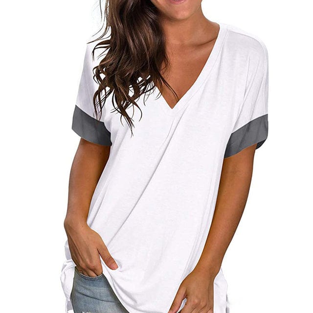 Women Green Casual V-neck T Shirt