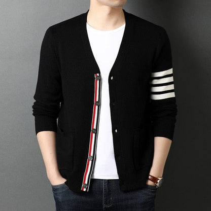 Men's Black Cardigan Sweater