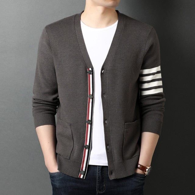 Men's Black Cardigan Sweater