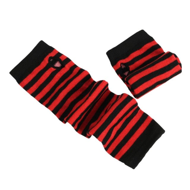 Women Striped Gloves