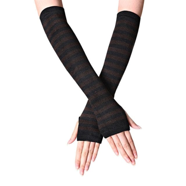 Women Striped Gloves