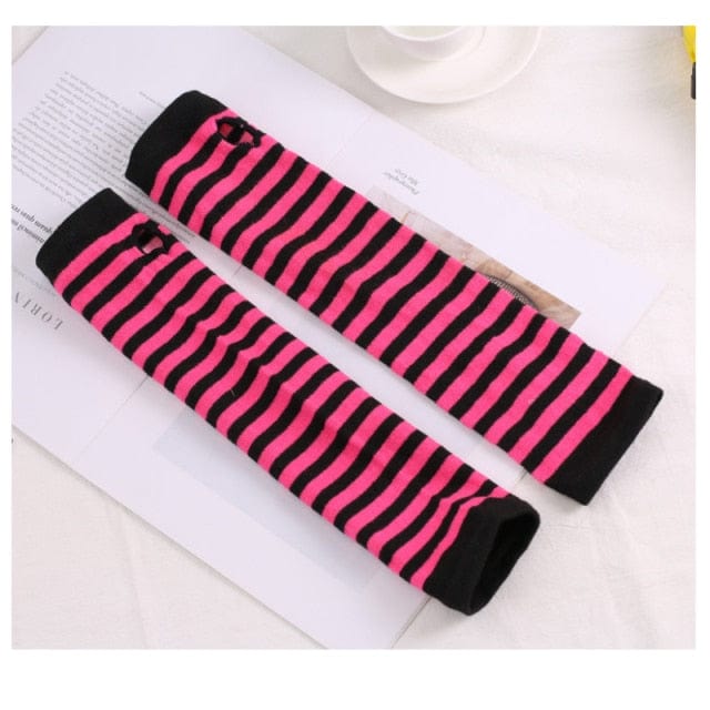 Women Striped Gloves