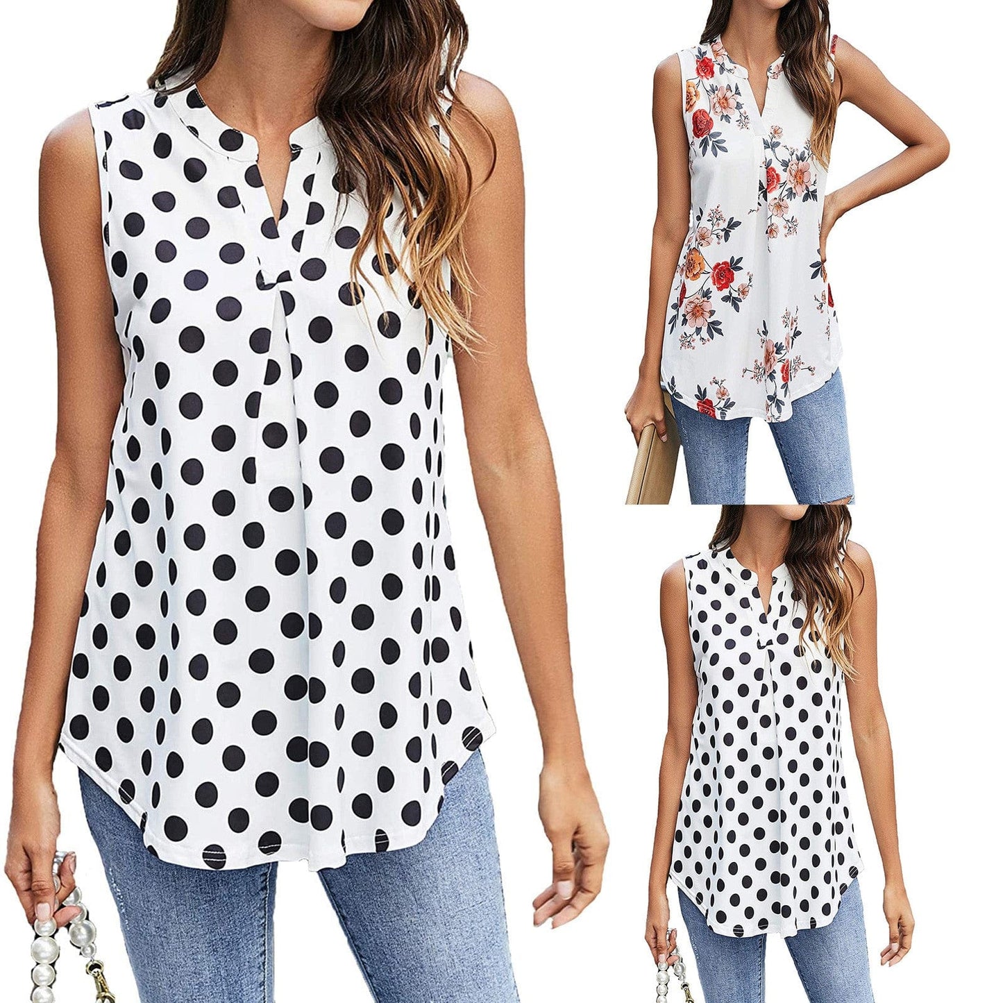 Women Polka Dot Vest Top