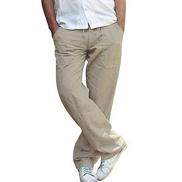 Mens Nature Cotton Linen Trouser