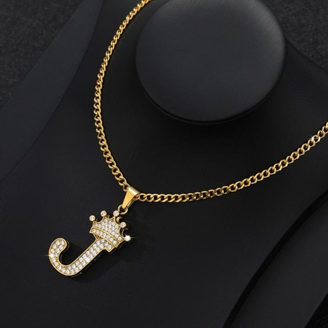 Crown Letter Necklace For Men and Women