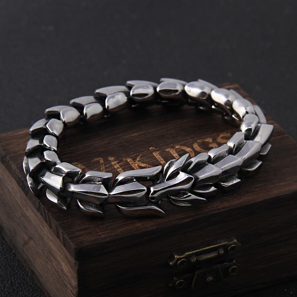 Ouroboros vintage punk bracelet for men