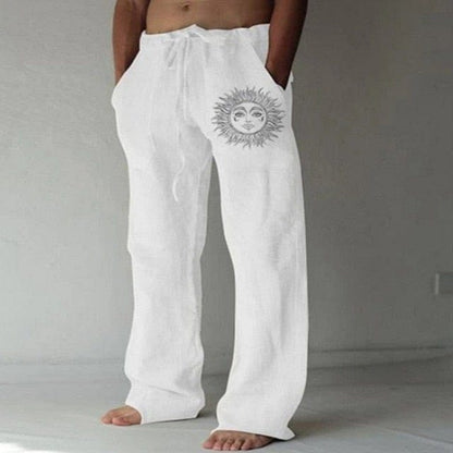 Men's Summer Breathable Solid Color Linen Trousers