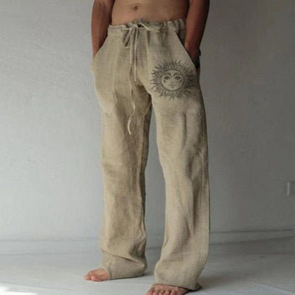 Men's Summer Breathable Solid Color Linen Trousers