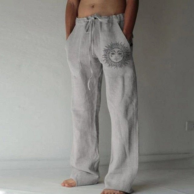 Men's Summer Breathable Solid Color Linen Trousers