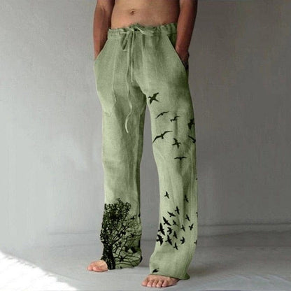 Men's Summer Breathable Solid Color Linen Trousers