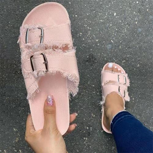 Women Buckle Slippers