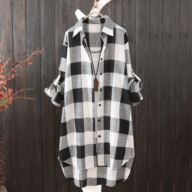 Women's Casual Plaid Cotton Shirt