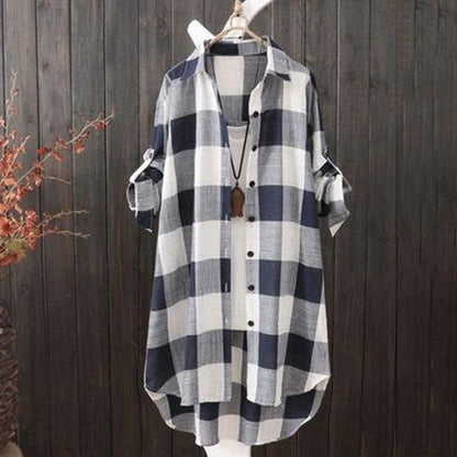 Women's Casual Plaid Cotton Shirt