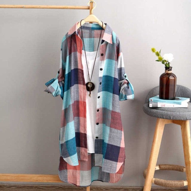 Women's Casual Plaid Cotton Shirt